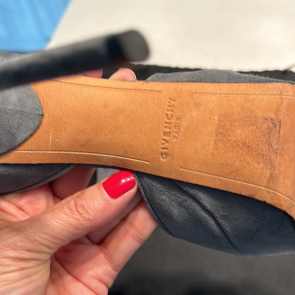 Givenchy Grey Swede Platform Peep Toe Heels - Picture 5 of 6